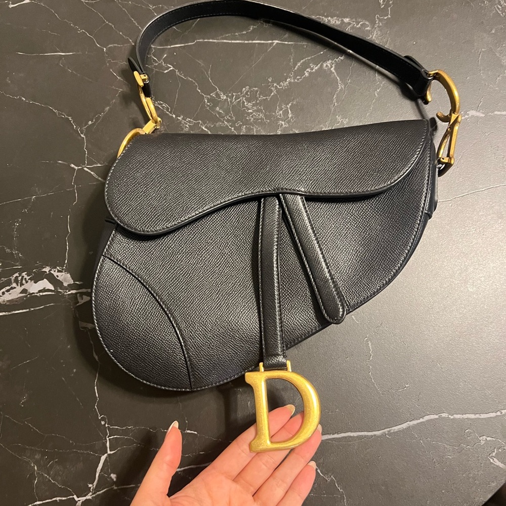 CHRISTIAN DIOR Black Saddle Bag Medium - Picture 2 of 7